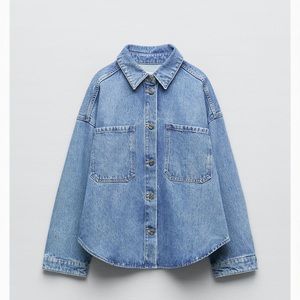 ZARA Patch Pocket Denim Overshirt
